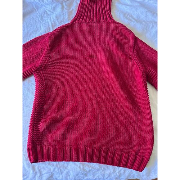 Tommy Hilfiger Hand 3D Chunky Knit Turtleneck Sweater Large Vintage 90s Big Logo - Picture 6 of 13